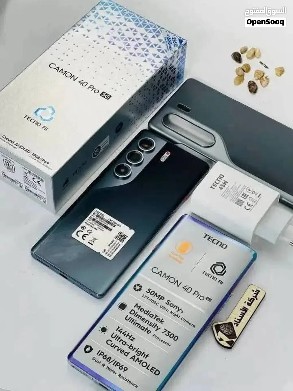 تكنو كامون 40 برو 5G مستعمل بحال الجديد بالكرتونة 256 جيجا 24 رام متوفر توصيل