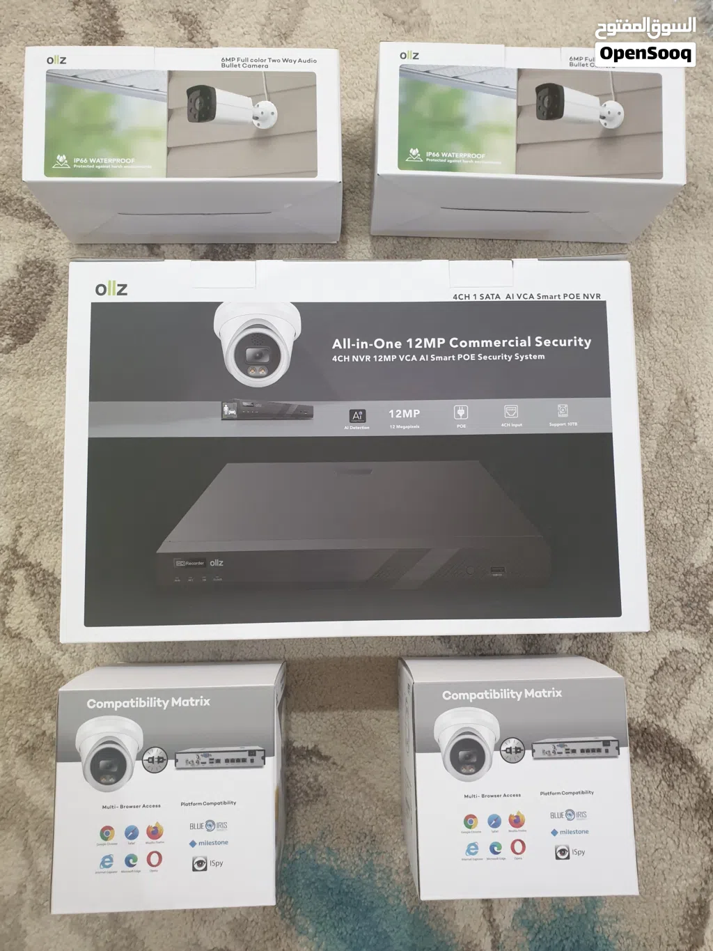 نظام كاميرات مراقبة احترافي 4 كاميرات 6MP Full Color مع تسجيل NVR PoE لأعلى سعر