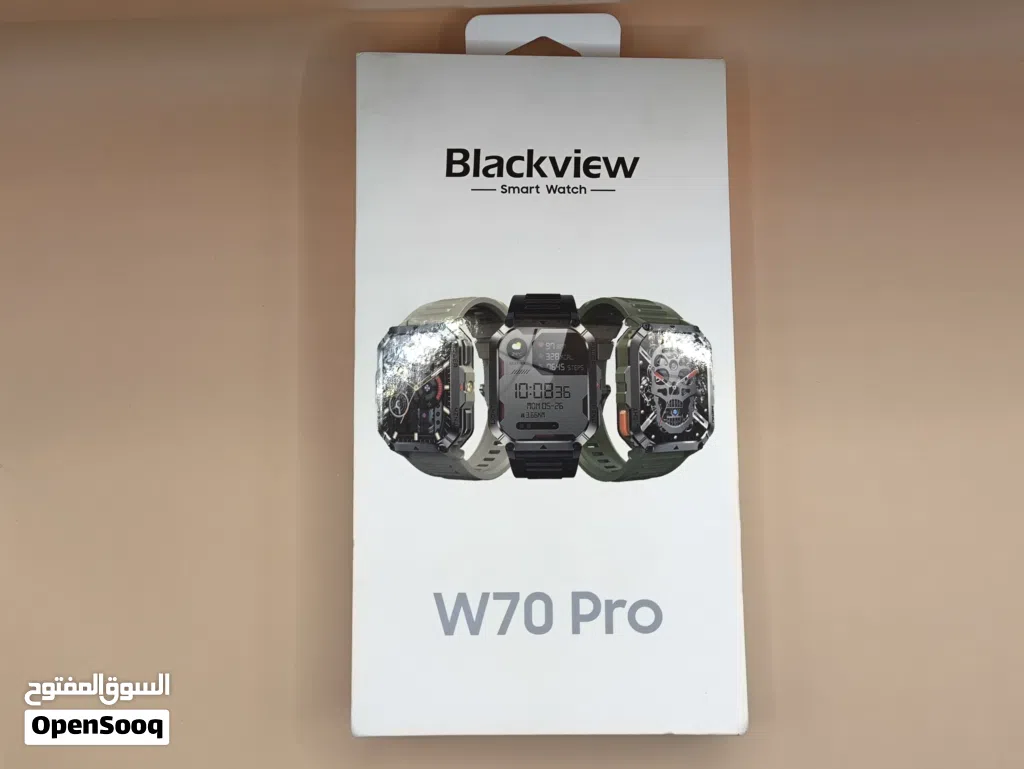 ساعة ذكية رياضية بتصميم عسكري صلب (Blackview W70 Pro)