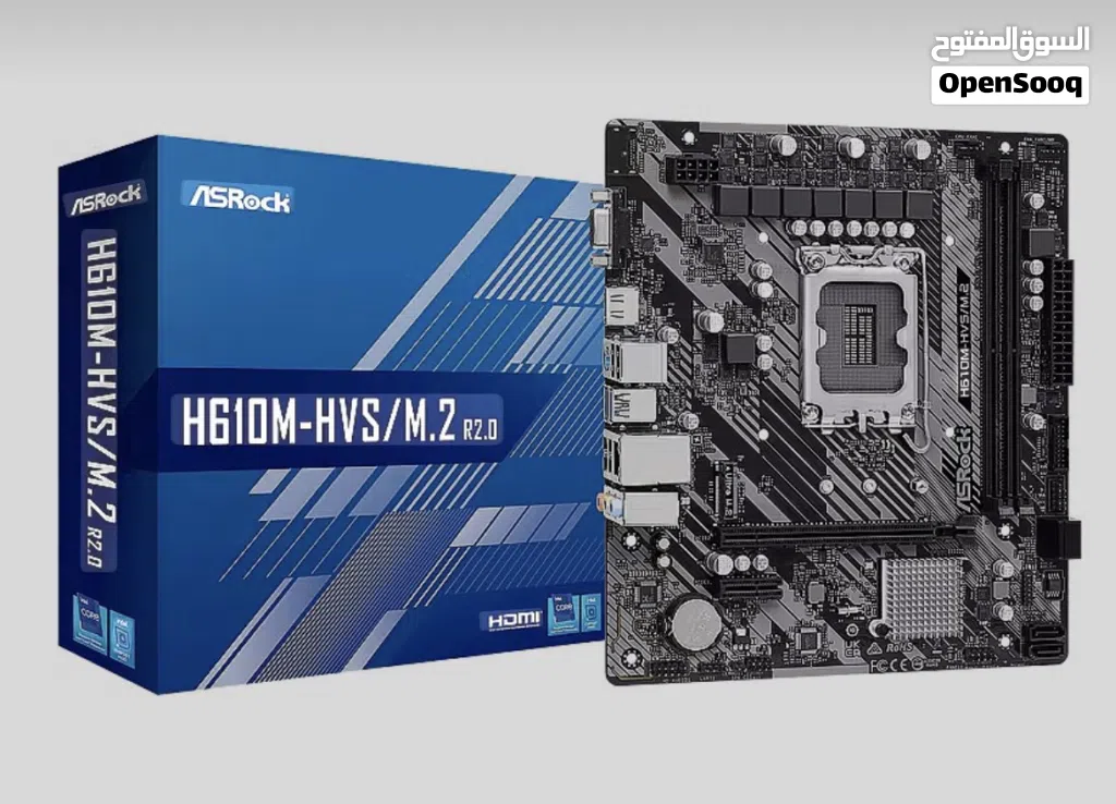 مذربورد AsRock H610M-HVS/M.2 R2.0 (تدعم الجيل 12/13/14)