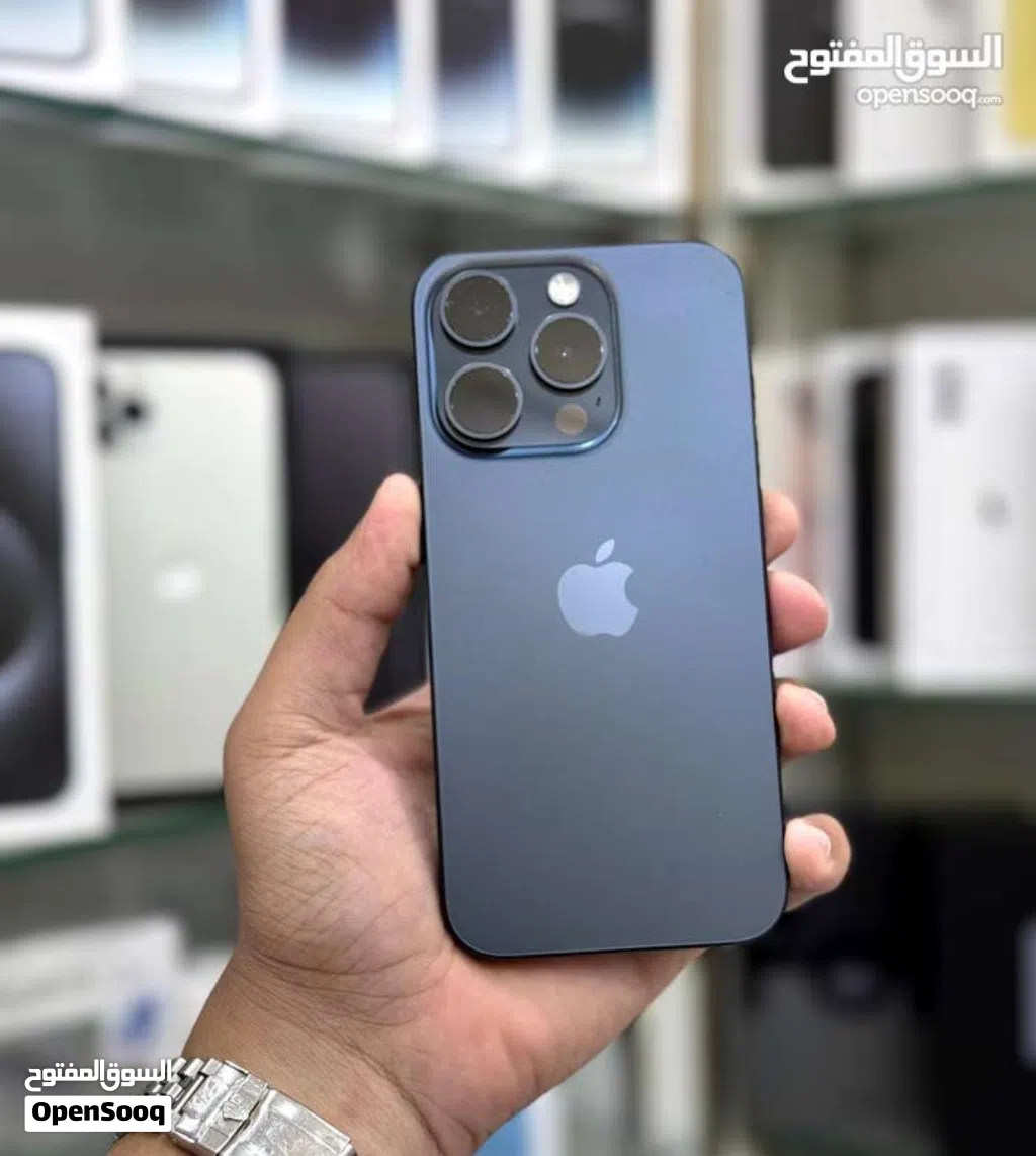 عرض خاص : iPhone 15 pro 128gb هواتف بحالة الوكالة مع ضمان بدون اي شموخ أو ماشكل و مع ملحقاته