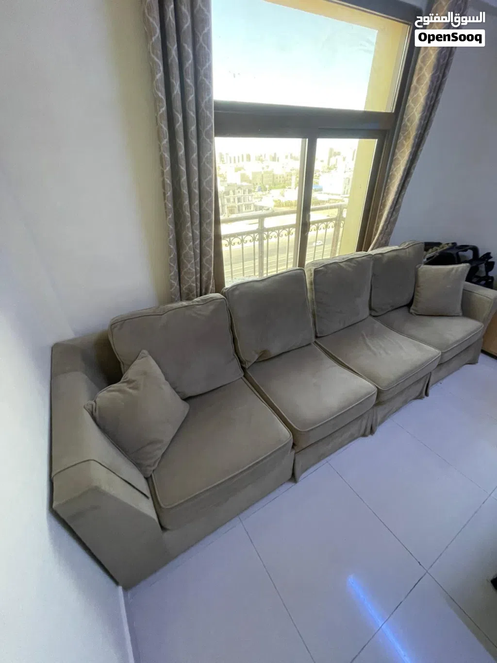 Cream colored sofa