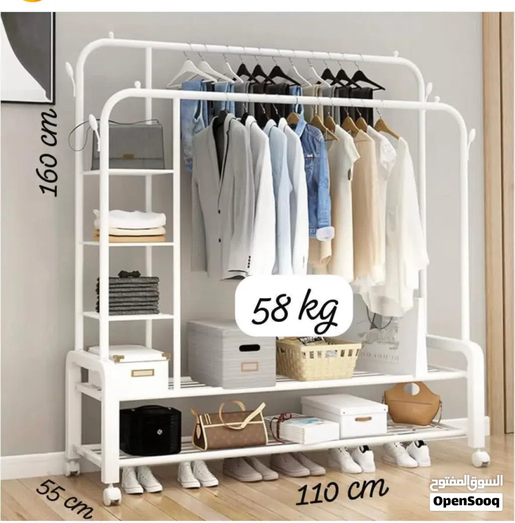 Multifunction double pole cloth hanger