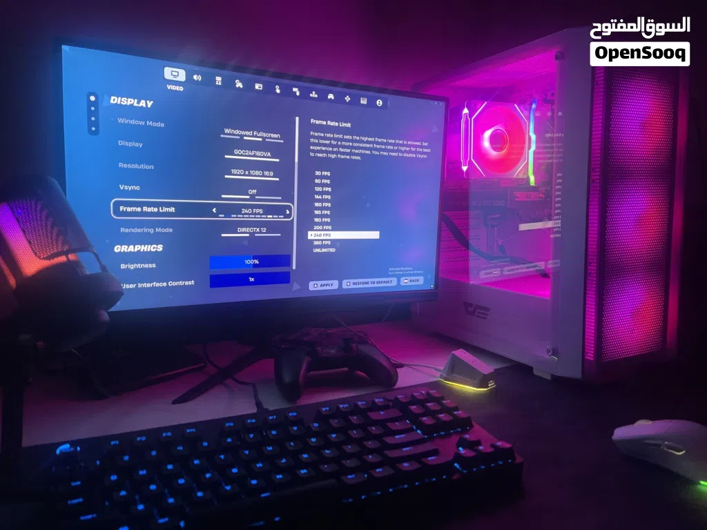 Gaming pc مستعمل شهر فقط RTX 5060 and 16Gb DDR5