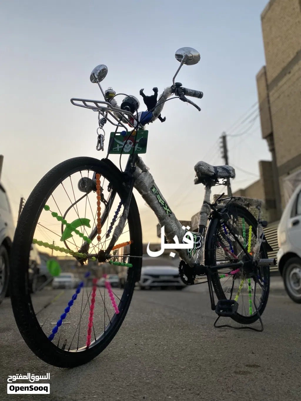 سلام عليكم بايسكل بناتي لون اسود لبايسكل امانة الله ورسوله جديد وأي عطلي مابي