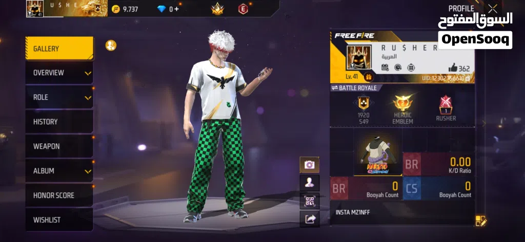 Free fire account for sale
