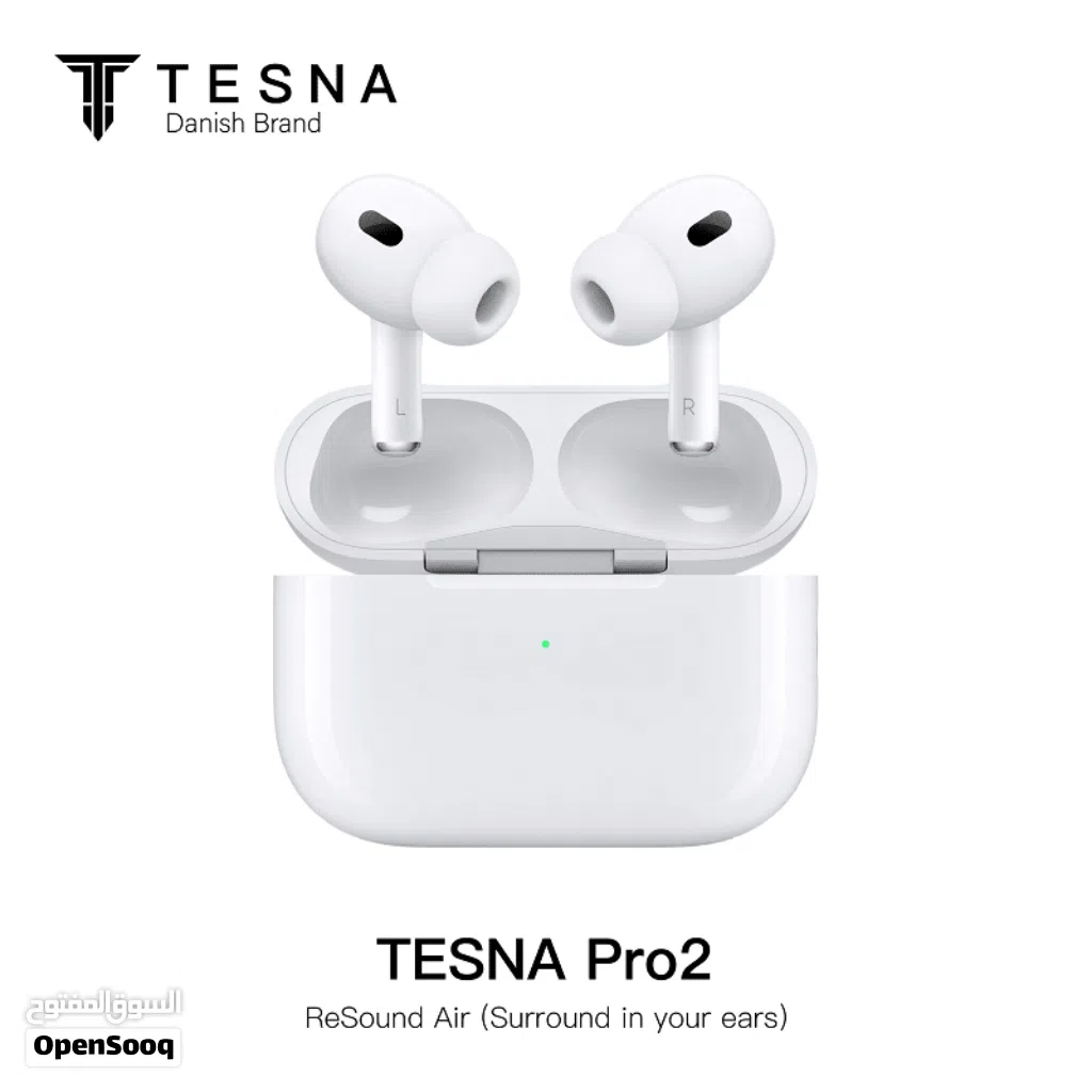 سماعات الأذن اللاسلكية TESNA Pro 2 خاصية إلغاء الضوضاء التكيفي صوت غامر الاصليه تطبيق خاص كفالة شركة