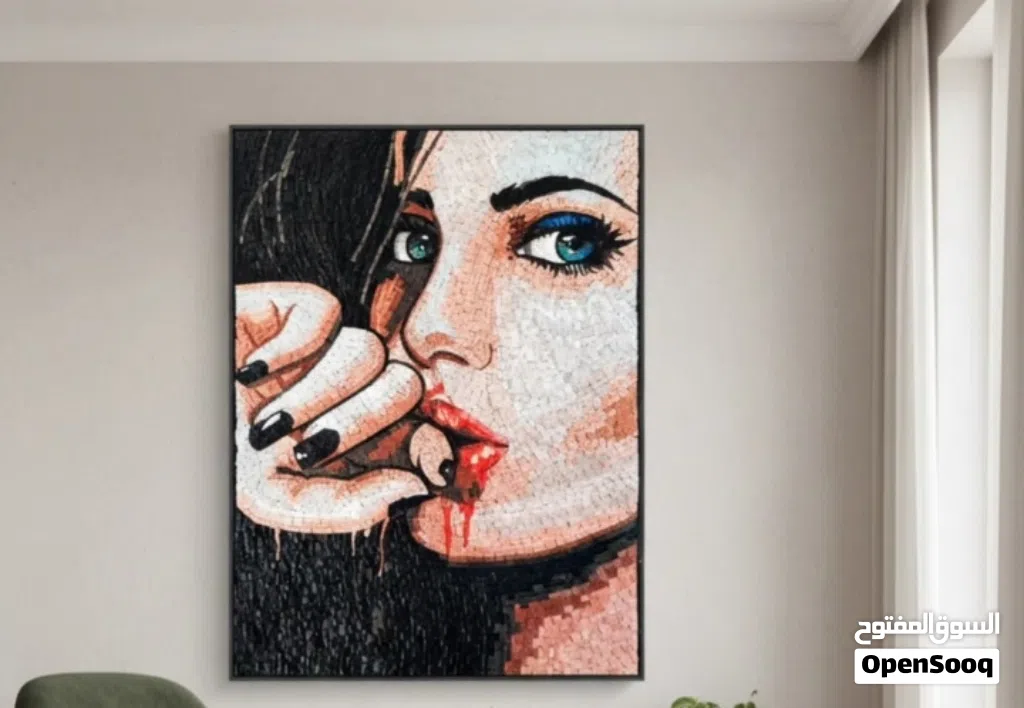 قم باضافة فخامة لوحات فن الفسيفساء الى منزلك رسم يدوي بالحجر متوفر جميع الاحجام والاشكال