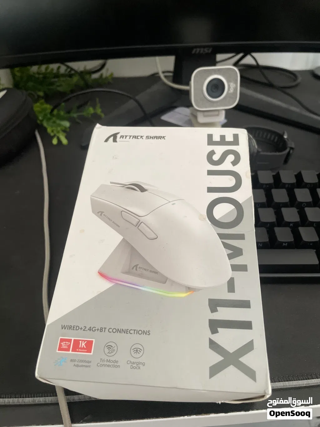 ماوس attack shark x11 جديد غير مستخدم مواصفات بالوصف