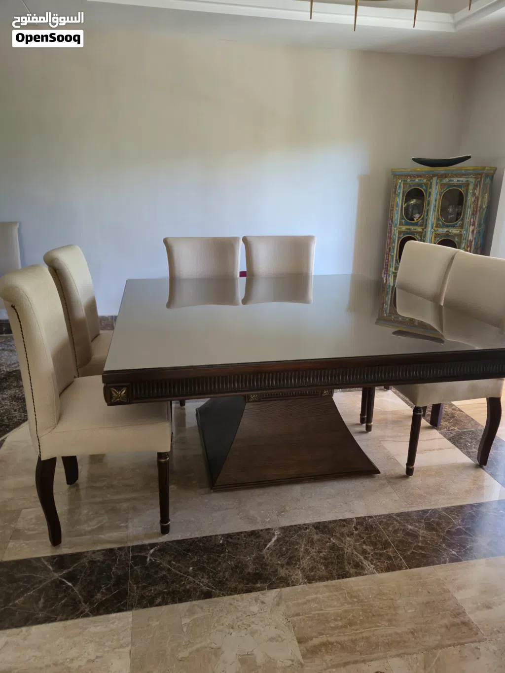 طاولة سفرة فقط مربعه 120/120