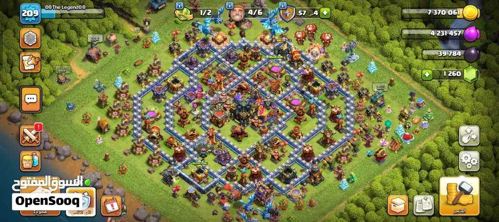 حساب كلاش أوف كلانس Max للبيع بسعر حرق Continue to Ultimate Champion + Full of Gems, Resources.