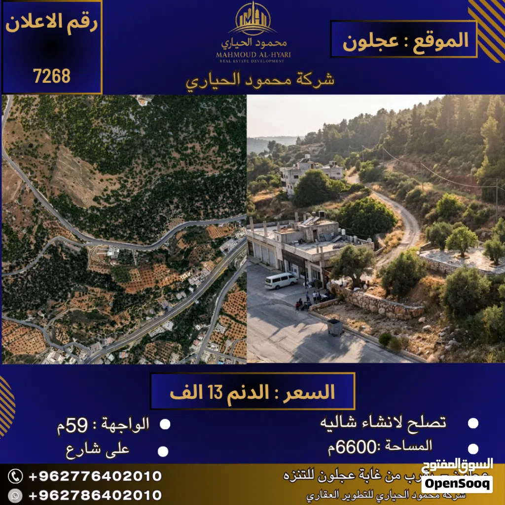 إعلان رقم ( 7268 ) فرصة استثمارية ذهبية في قلب الطبيعة الساحرة - عجلون