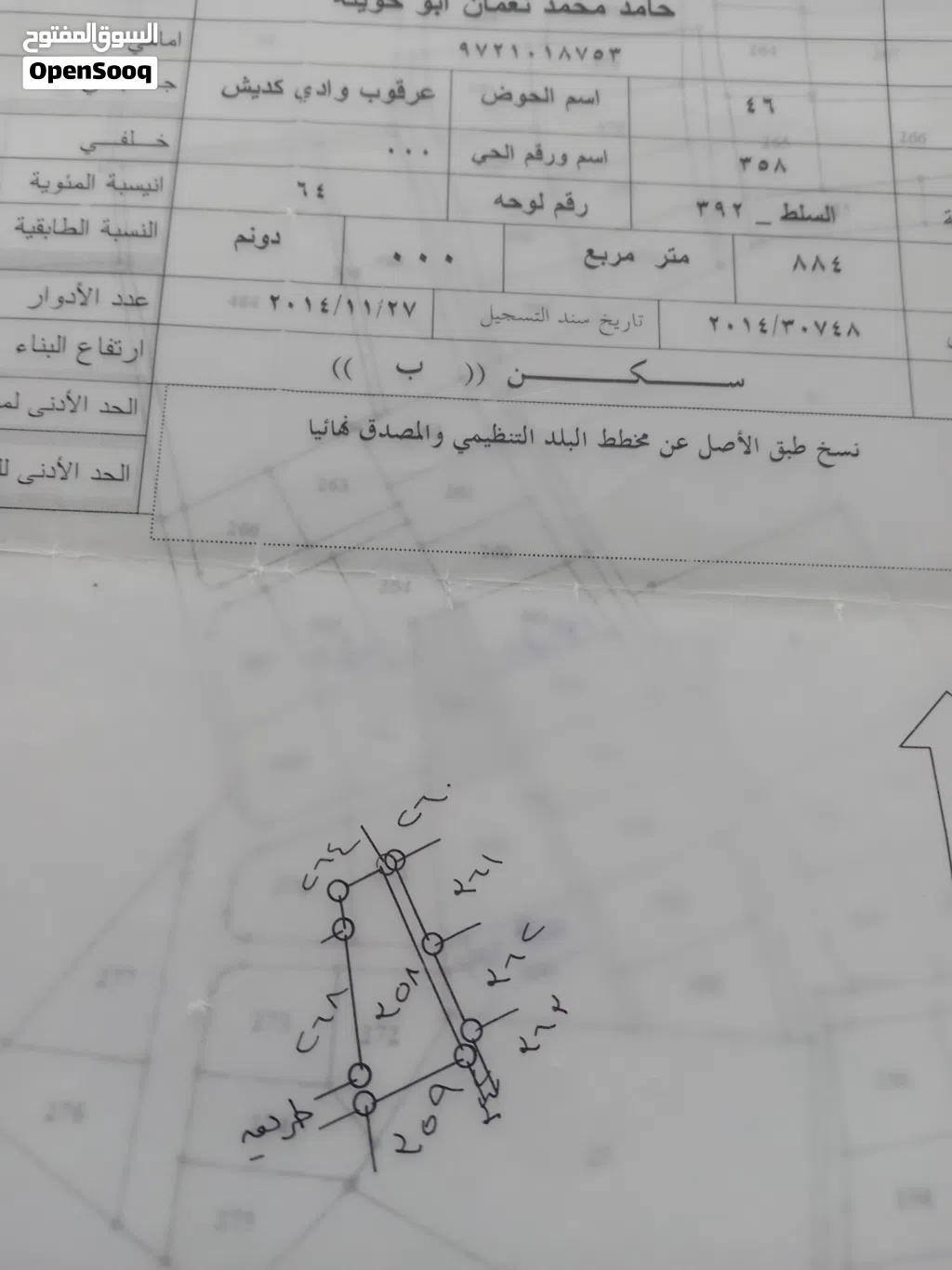 قطعه ارظ سكن محفره جاهزه للبناء