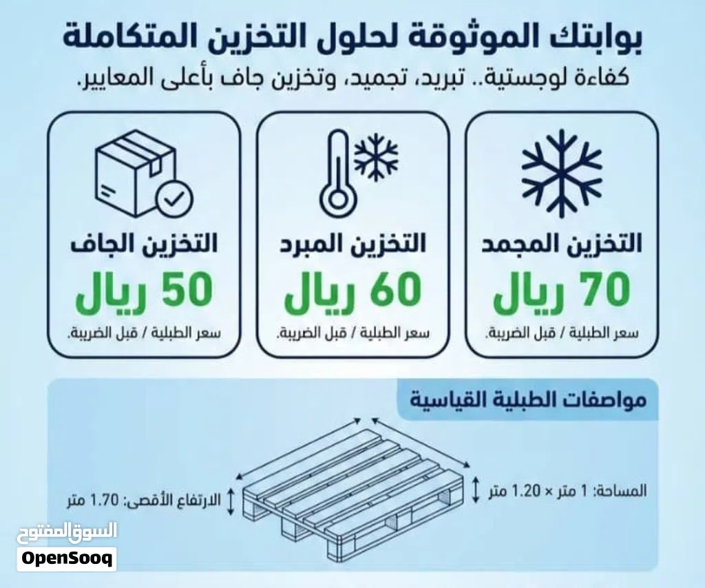 طبالي غرف تجميد تبريد جاف ايجار