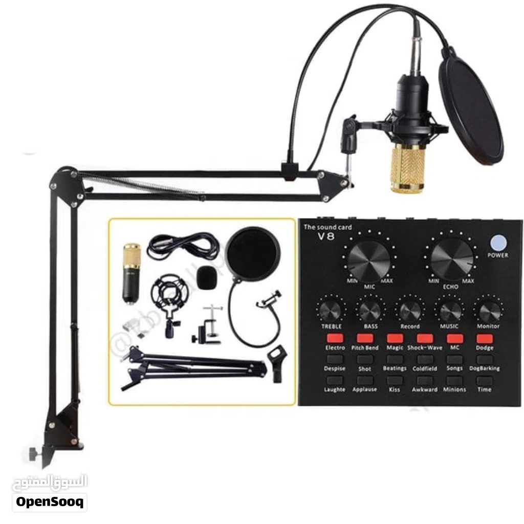 V8 Sound Card, Recording Sound Card for Microphone, Computer, Mobile Phone, IPad, PS4 Voice Changer