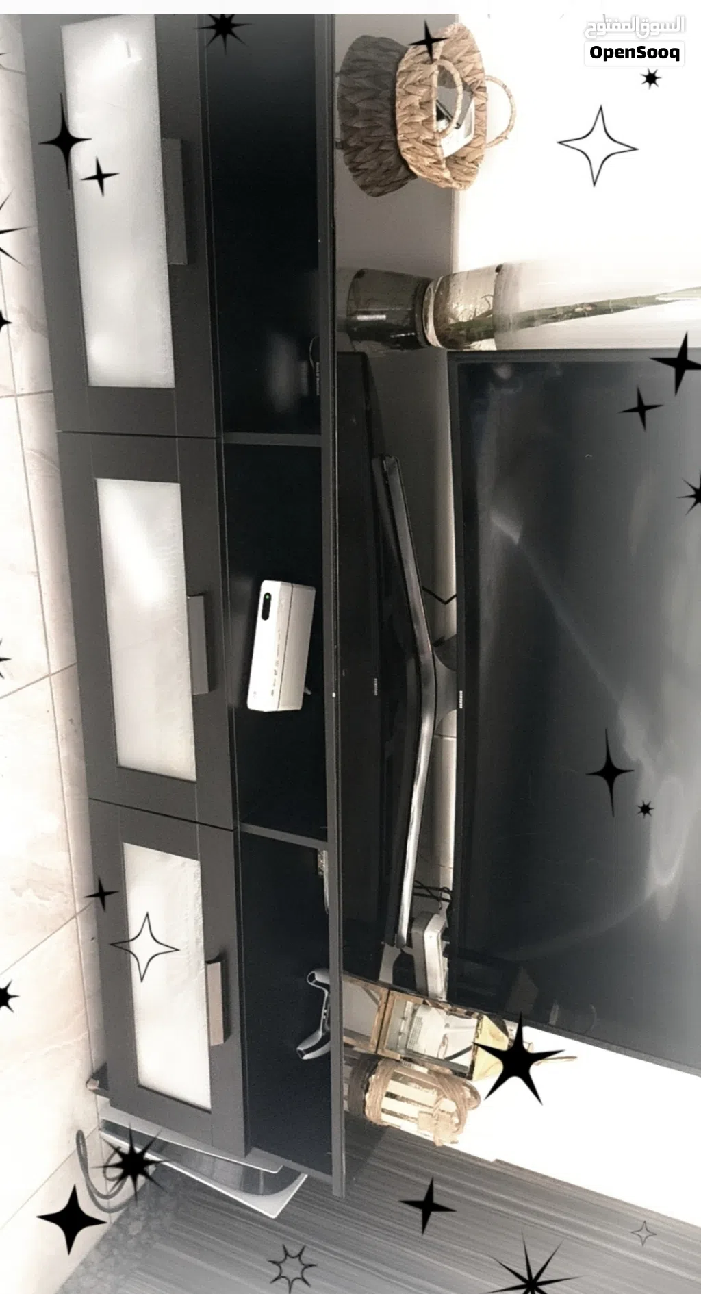 طاولة وسط مع طاولة LCD ايكيا وطربيزه مستعمل
