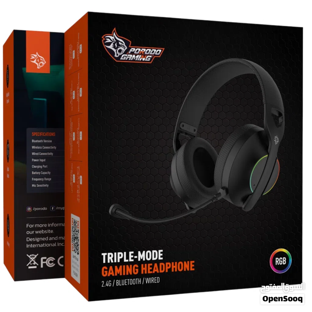 سماعة الألعاب Porodo Gaming - Triple-Mode RGB