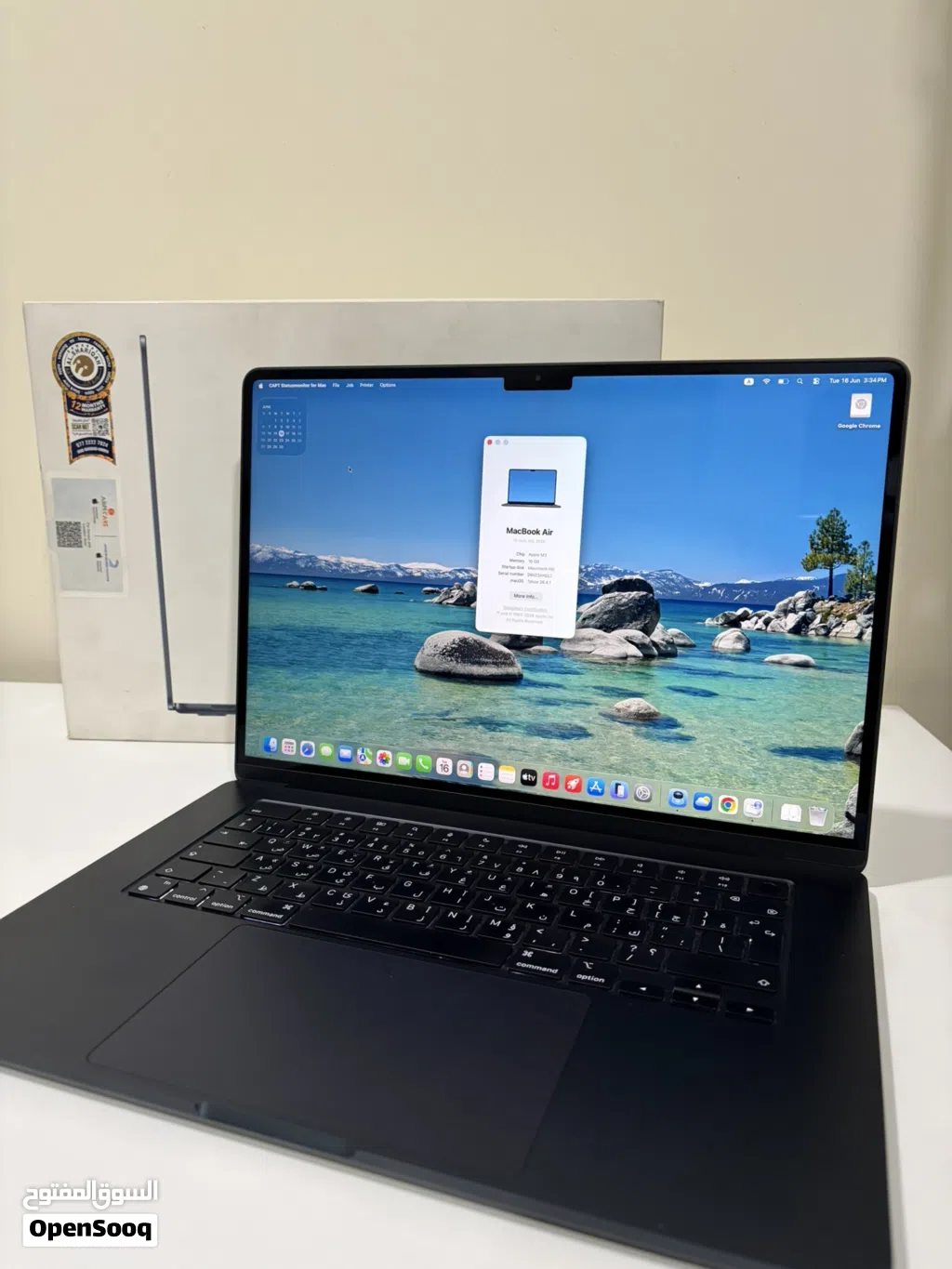 ماك بوك اير M3 حجم 15.3 رام 16GB