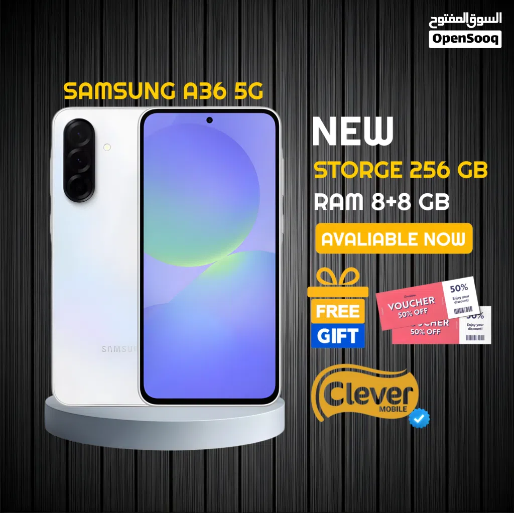 متوفر الان سامسونج A36 بافضل سعر//SAMSUNG A36 5G (256GB) NEW