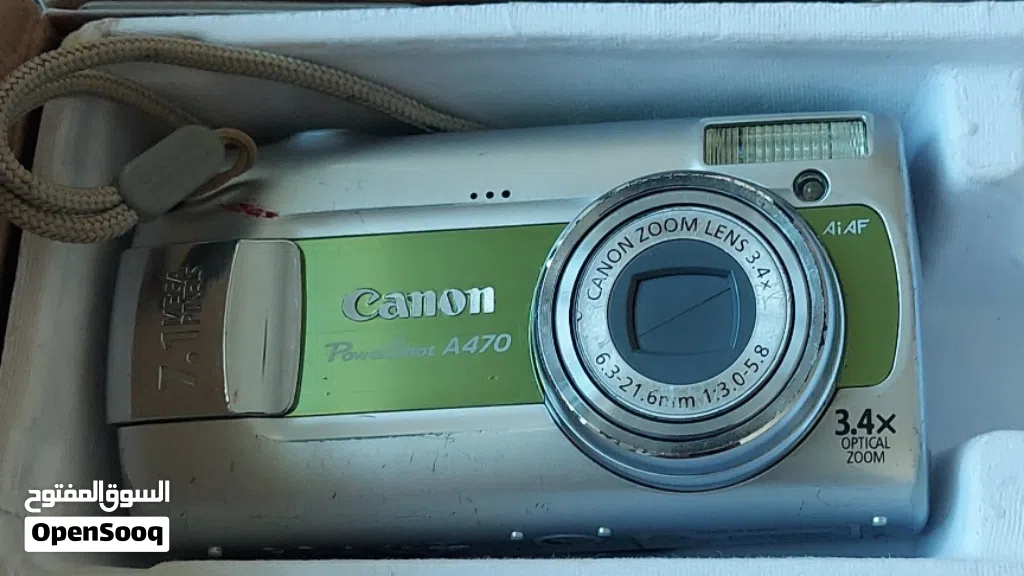 إعلان كاميرا Canon PowerShot A470 (مع الكرتون والملحقات)