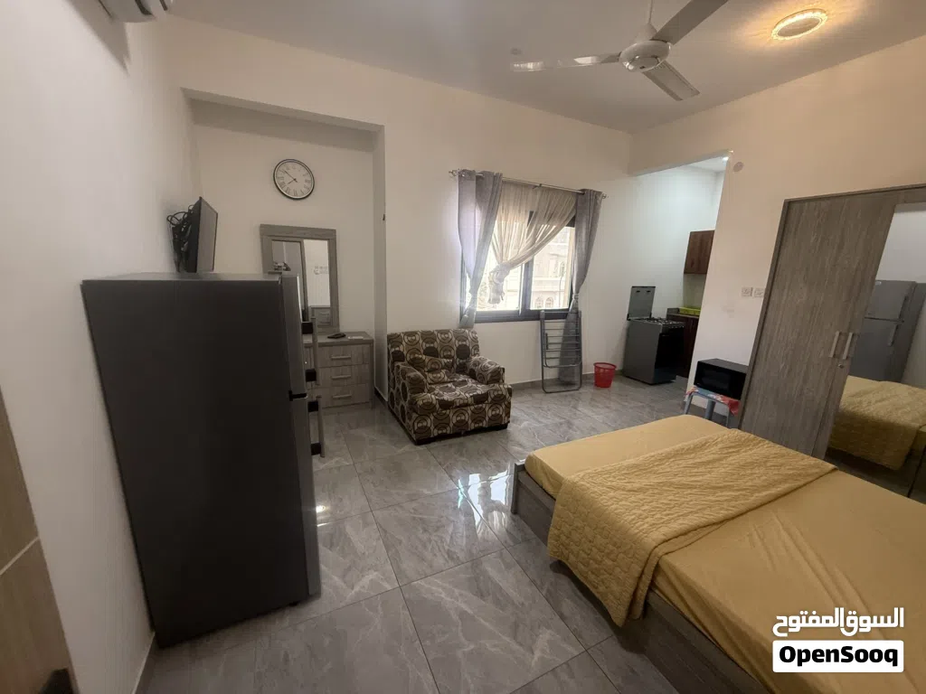 For those seeking distinction and refined taste.bedroom studio with bathroom and kitchen 210 OMR