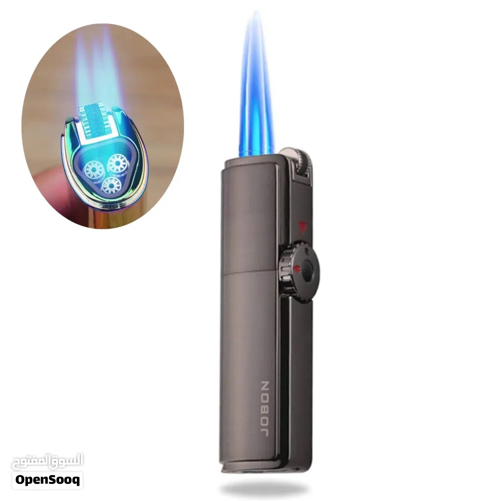 ولاعة غاز (قداحه) معدنية بثلاث شعلات قوية Triple Jet Torch Lighter