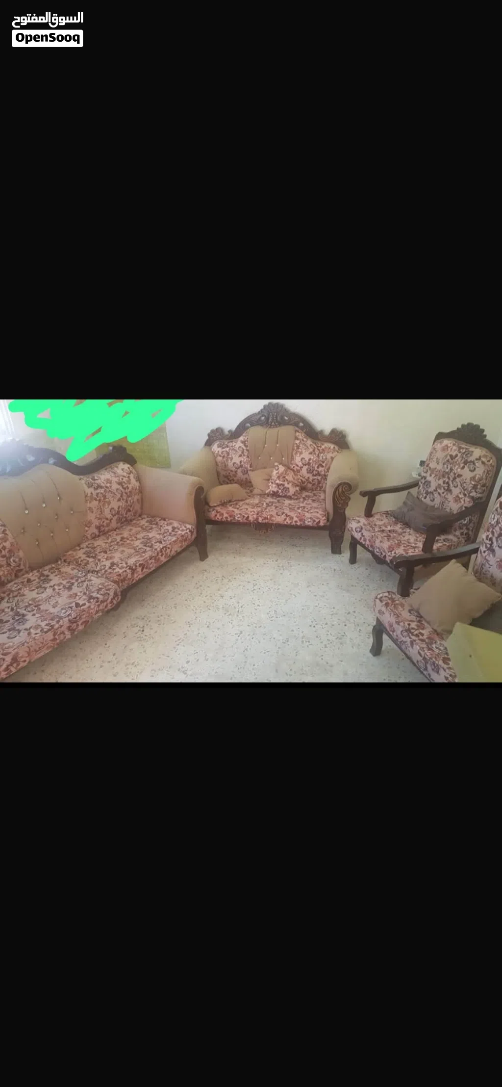 كنب 7 مقاعد خشب زان مستعمل