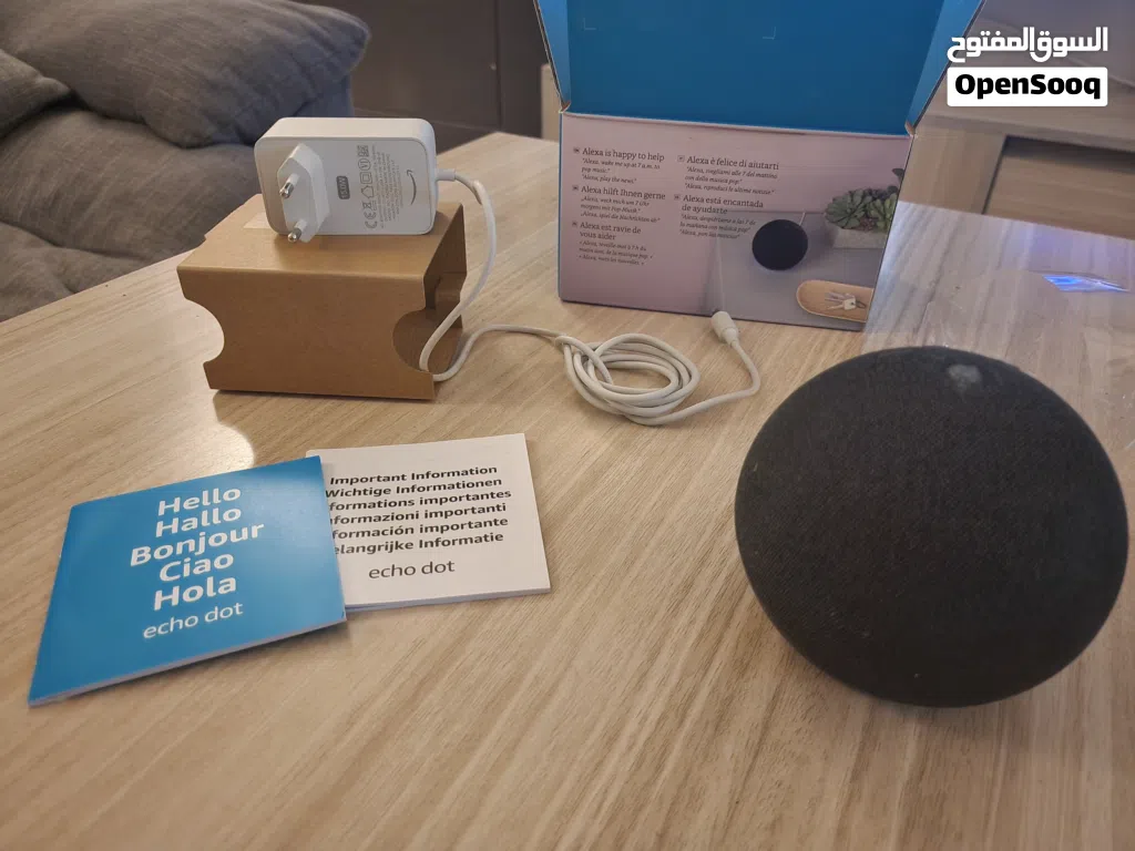 أمازون إيكو دوت الجيل الرابع (Amazon Echo Dot 4th Gen) - أليكسا سبيكر ذكي - شبه جديد بالكرتون