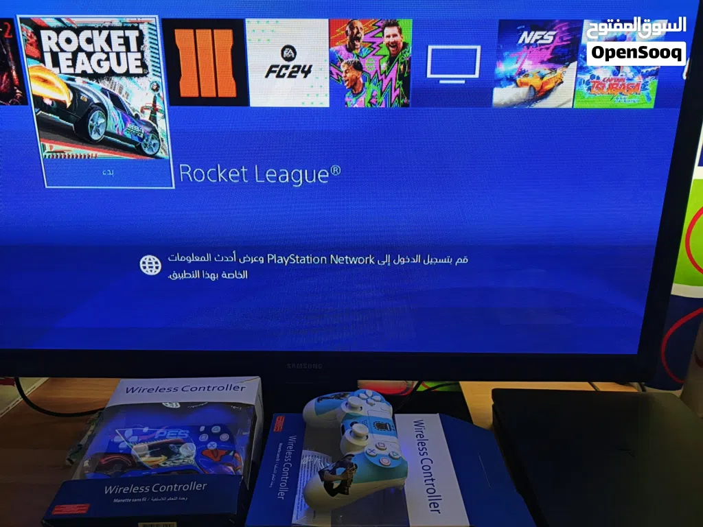 جهاز PS4 Slim 500 giga بحالة الوكالة بسعر مغري