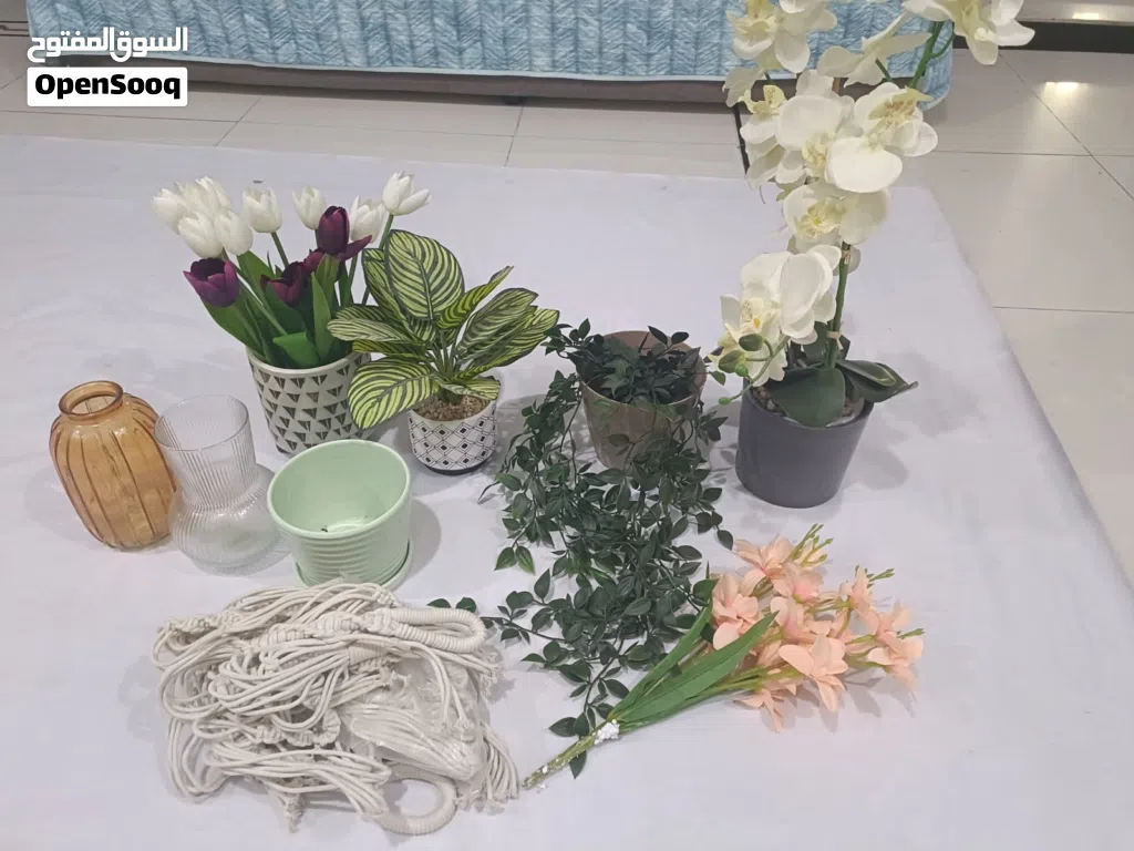 Home Decor - Artificial Plants and Pots For Sale (Altogether - 10 OMR)