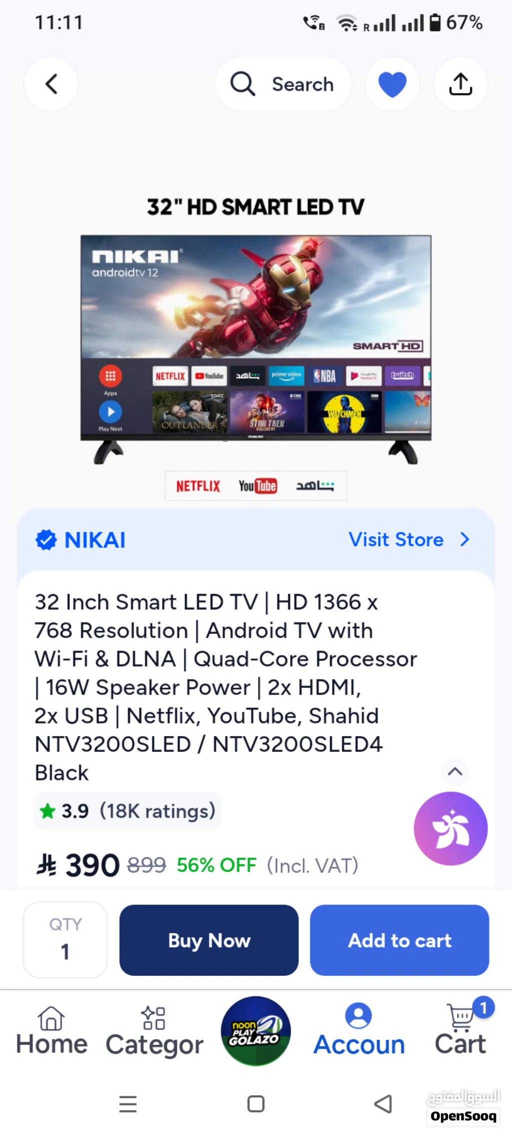 Nikai Smart Led TV 32 inc