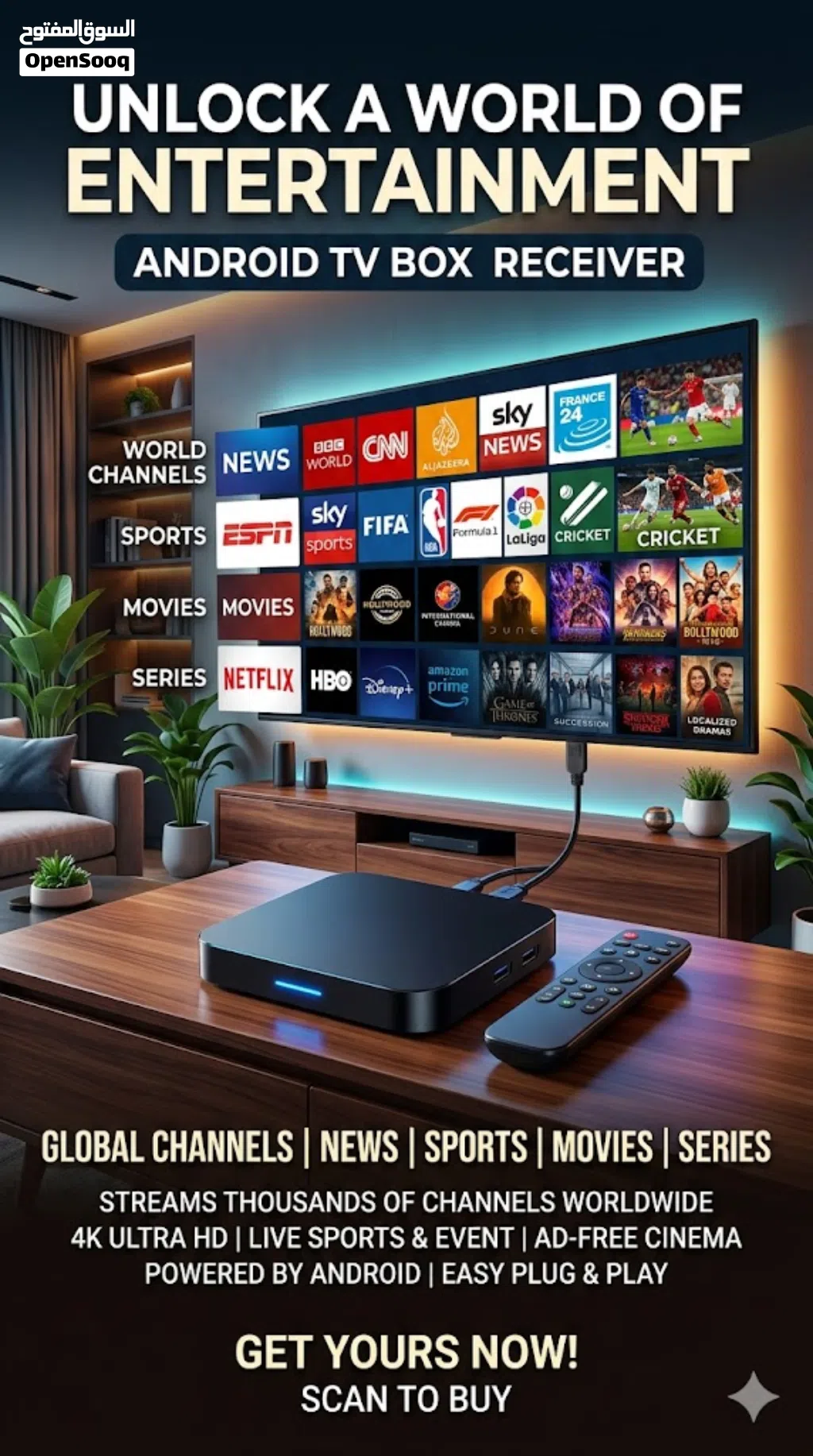 Android box Reciever/Live channels without Dish/Smart TV BOX/New released movies and series