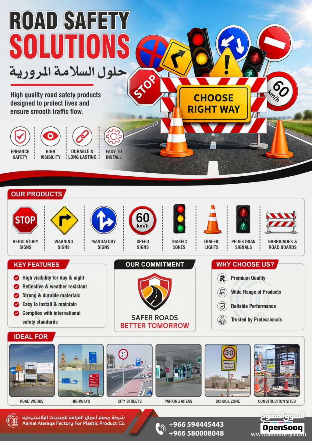 Reflective Sticker With Signage ملصقات عاكسة مع اللوحات الإرشادية عالية الجودة