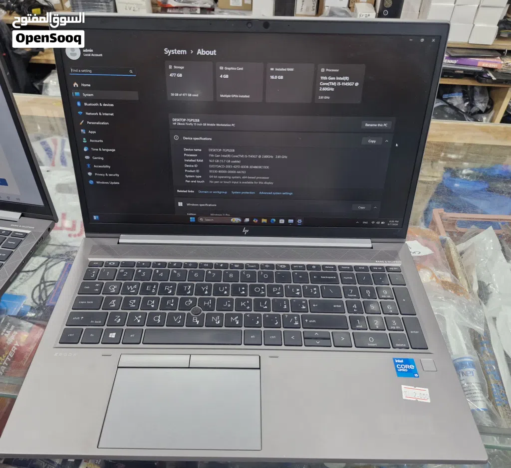 HP ZBook Workstation Laptop Intel Core i5 11th Gen 16GB RAM 512GB SSD 4GB NVIDIA Graphics