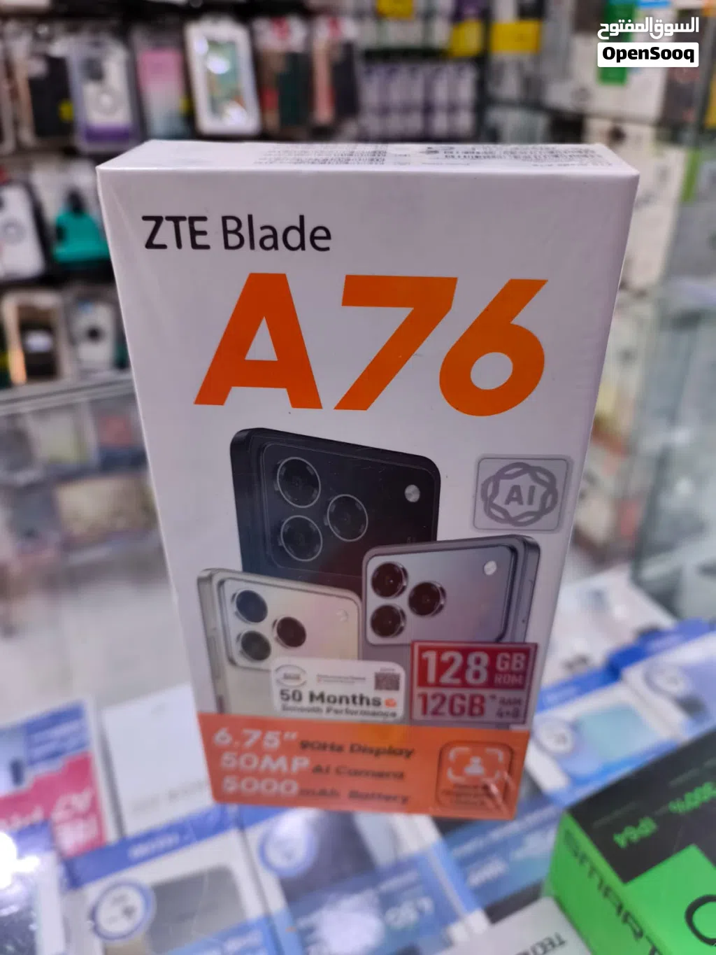 تلفون ZTE جديد بالكرتونة نوع A76 رام 12 ذاكرة 128 تلفون جدا قوي وبسعر مغري