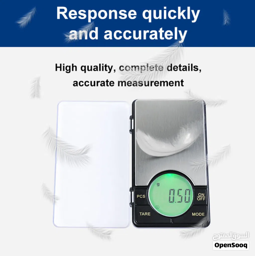 موازين إلكترونية حساسة ودقيقة ميزان رقمي محمول صغير للمختبرات والاطعمة في المطبخ بالجرام، بوزن تصل م