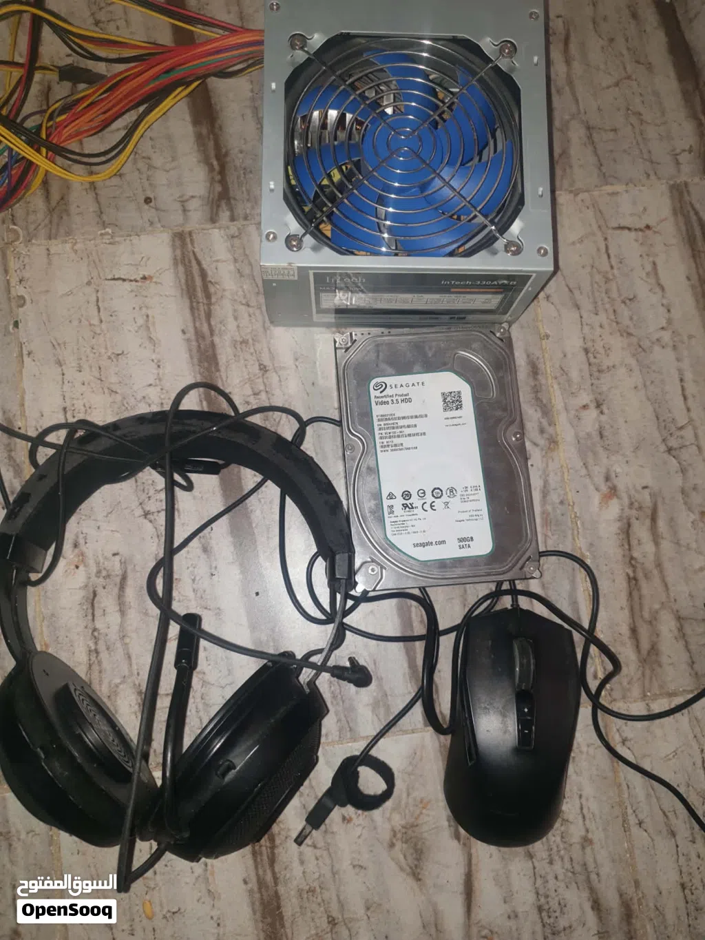هارد ديسك 500gbمع باور مع ماوس وسماعه ماركات سعر حرق