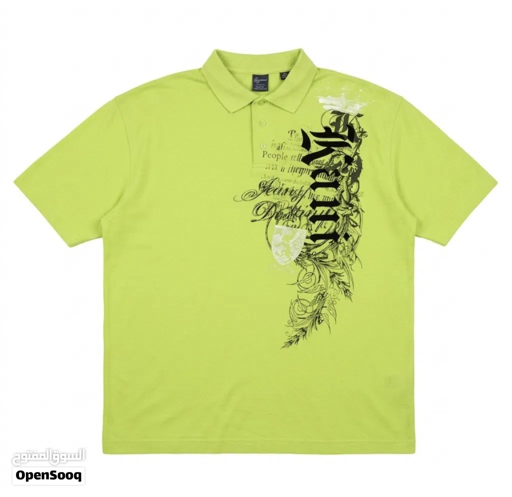 Vintage Y2K Kani neon green Polo-buttoned shirt