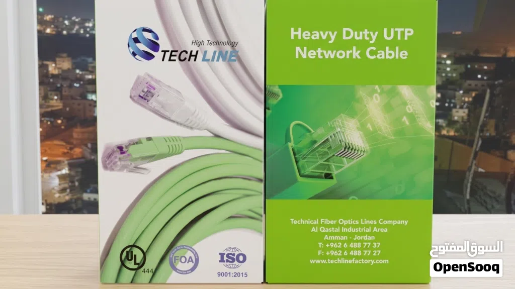 كابل شبكات TECH LINE CAT6 عالي الكفاءة (305 متر) TECH LINE CAT6 High-Efficiency Network Cable (305M)