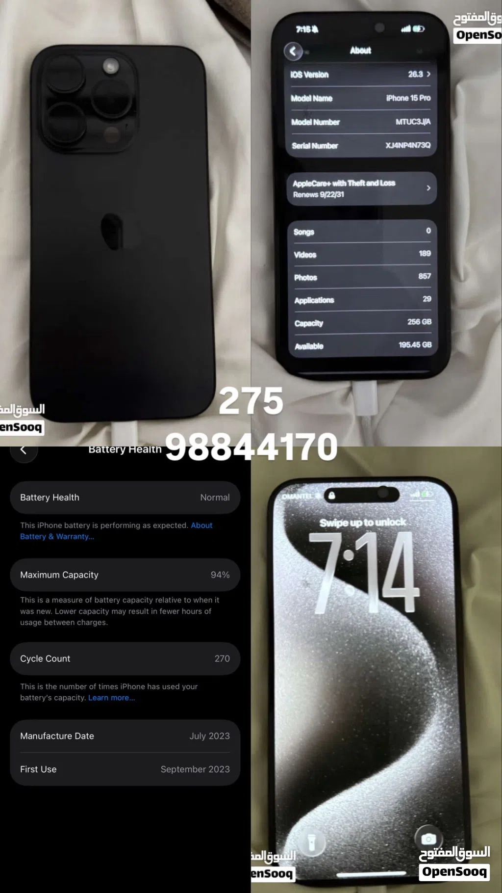 للبيع iPhone 15 Pro 256GB