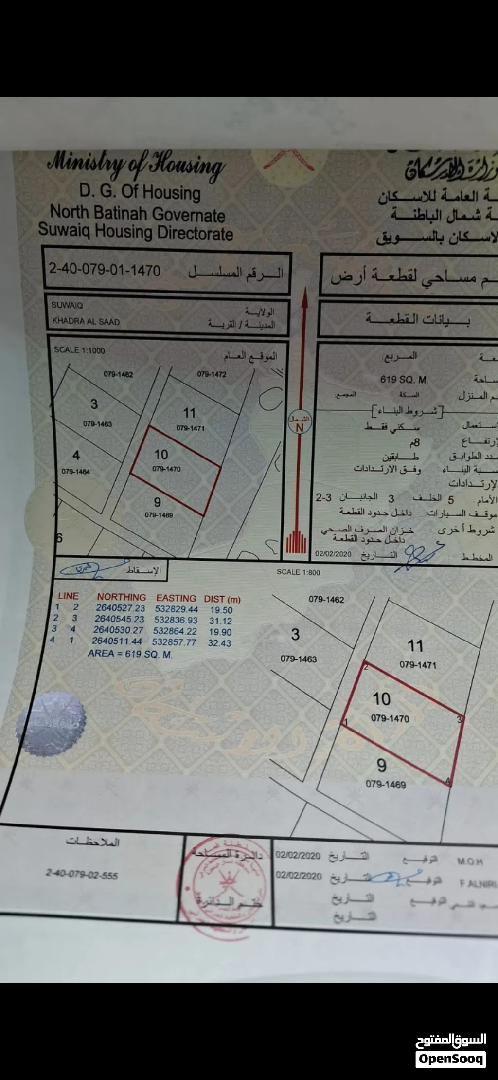 ارض سكنيه الخضراء الرديده