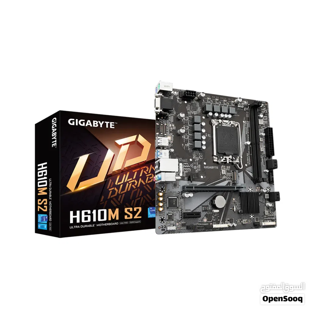 مذربورد جيجابايت لمعالجات انتل جيل 12 + 13 + 14 - GIGABYTE UD H610M-S2 DDR5 LGA 1700 MOTHERBOARD