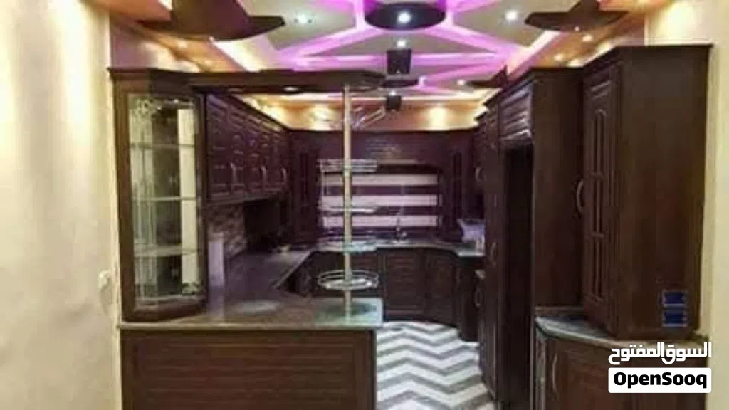 واجهة مطبخ المنيوم مع رخام
