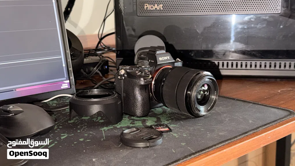 Sony a7iii with lens and memory card and original battery with charger