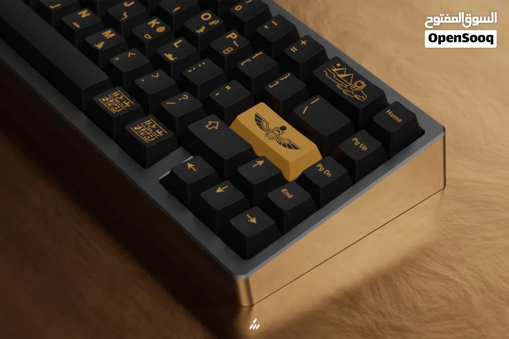 كيكاب هيروغليفي لون اسود Egyptian Pharaoh keycaps doubleshot PBT