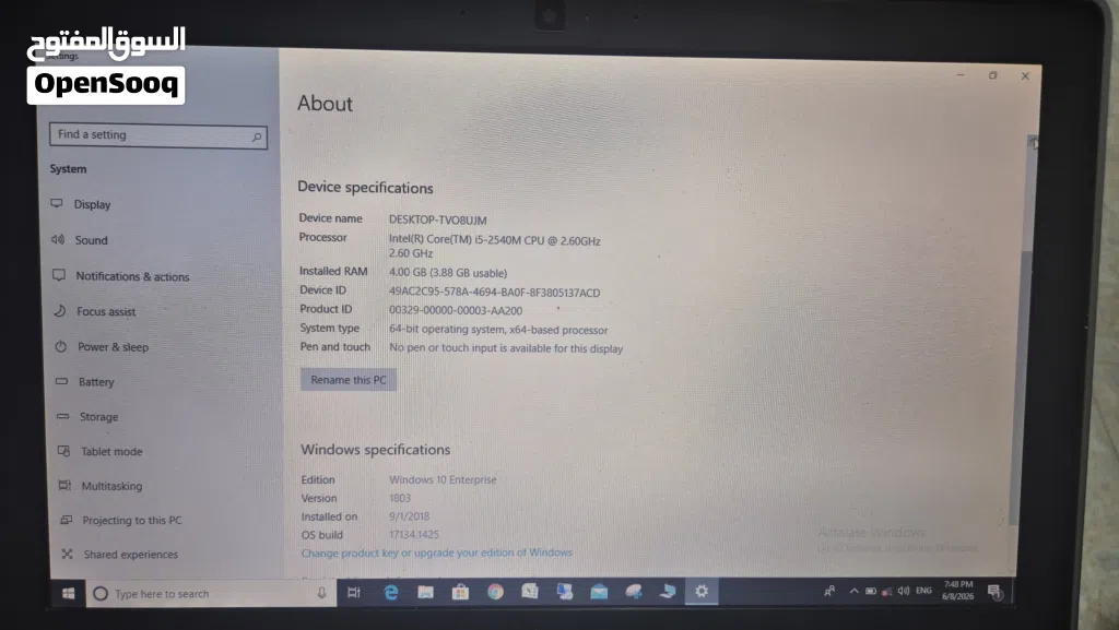 لابتوب ديل نظيف جدا للبيع فقط