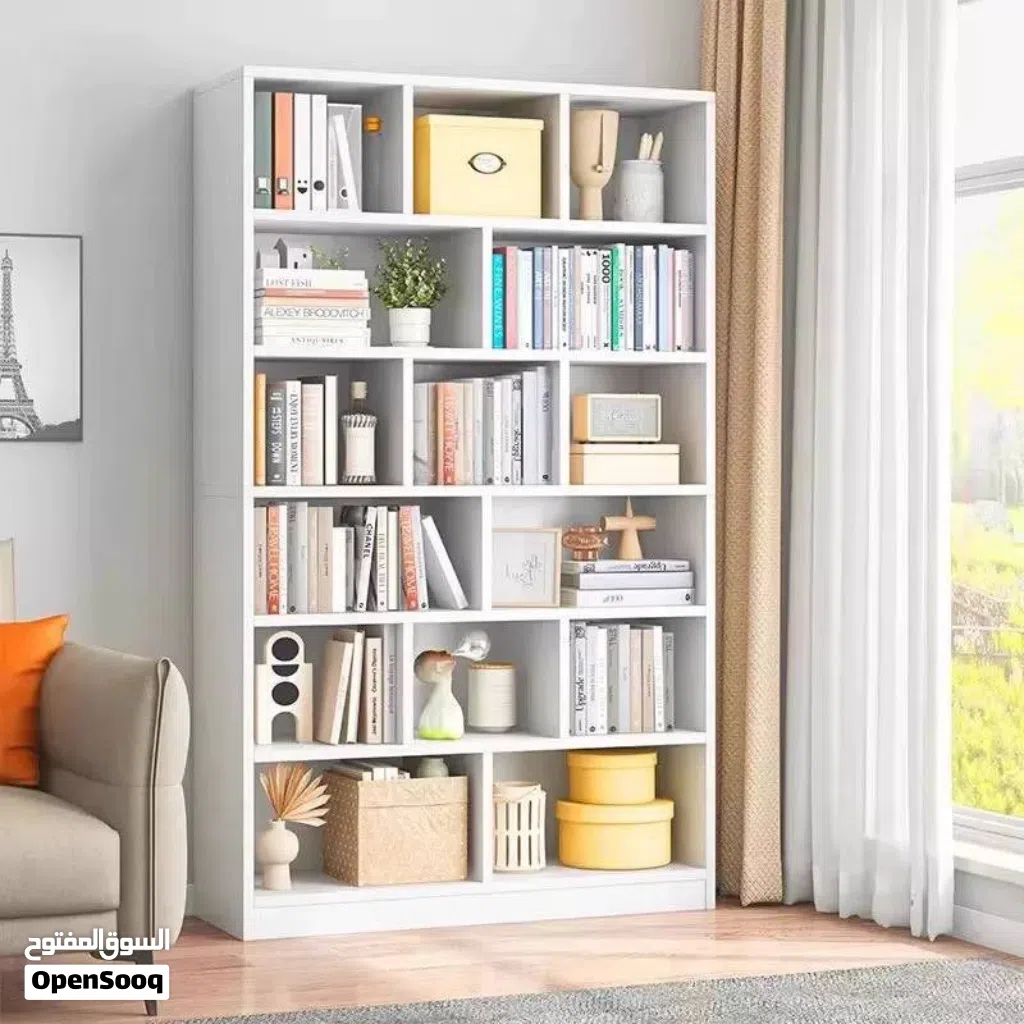مكتبة خشب رفوف مقسمة ابعاد* CM