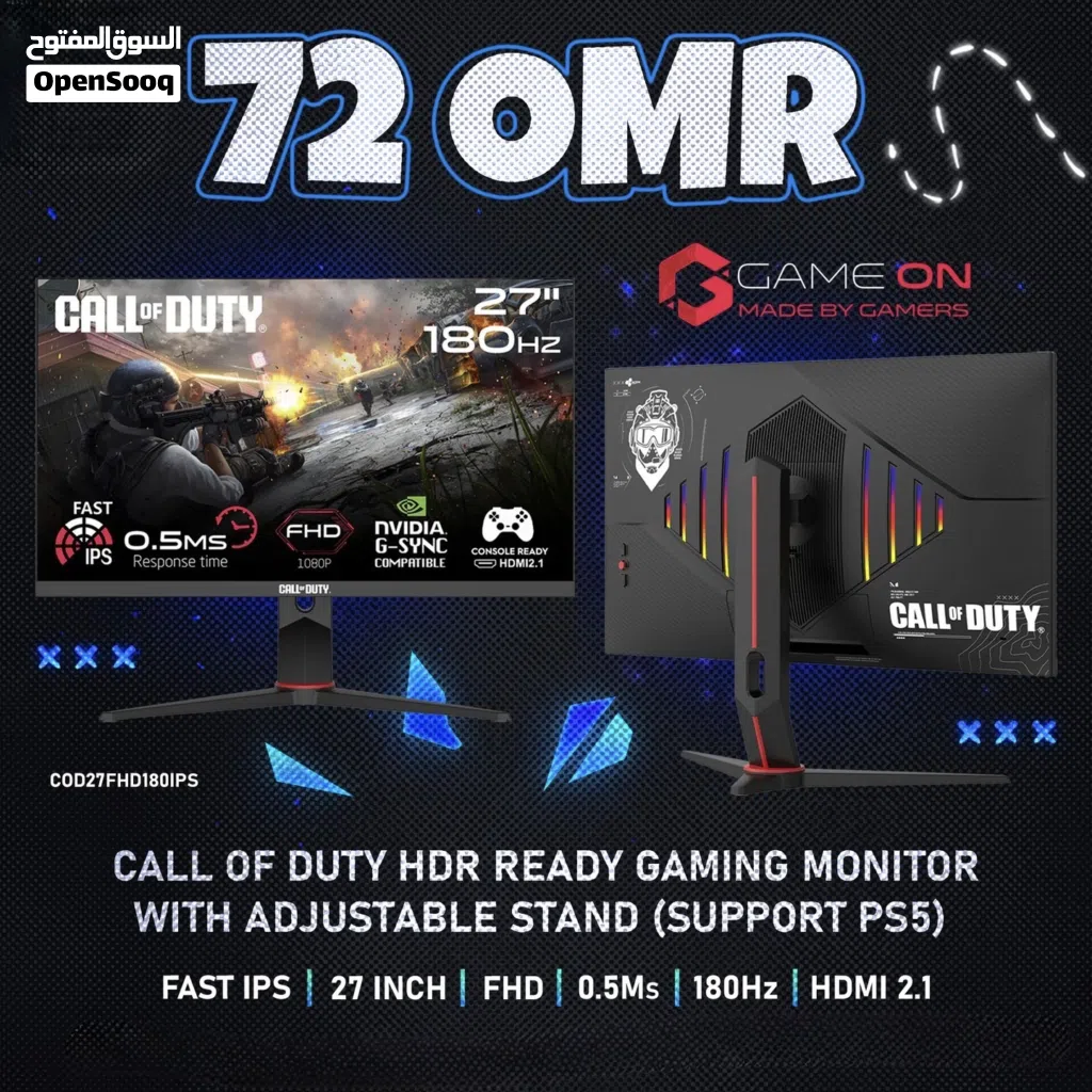 CALL OF DUTY HDR READY GAMING MONITOR WITH ADJUSTABLE STAND (SUPPORT PS5)