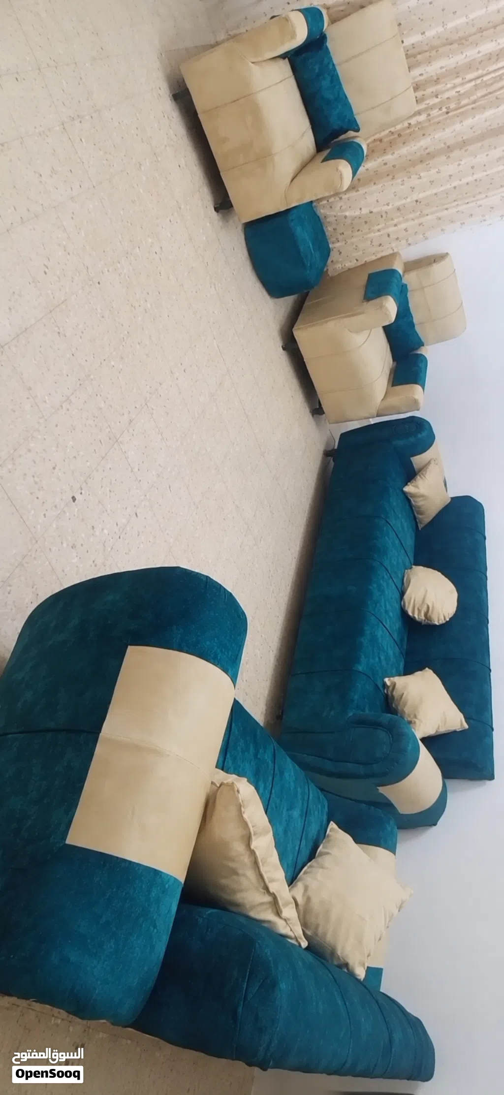 طقم كنب وسرير حديد مجوز