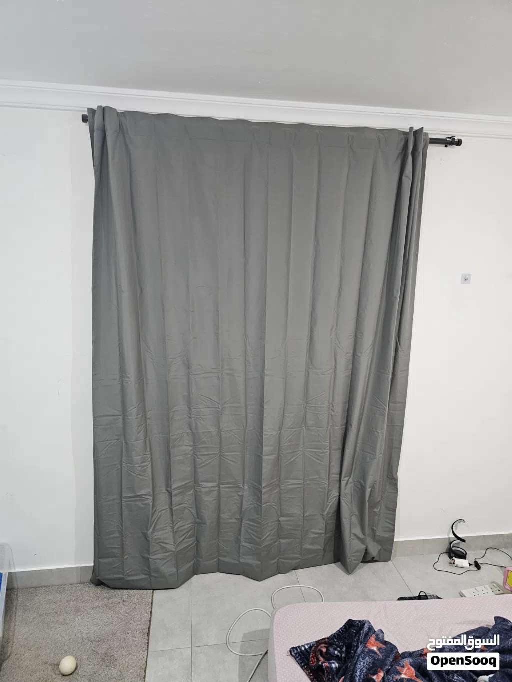 Curtains emerald olive green